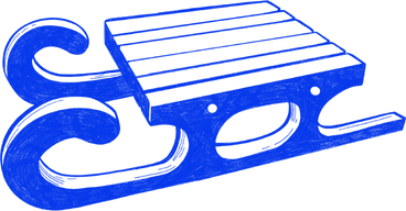 blue sleigh PNG, SVG