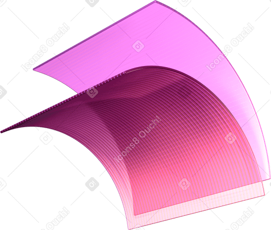 3D Две согнутые прозрачные пластиковые карты в PNG, SVG
