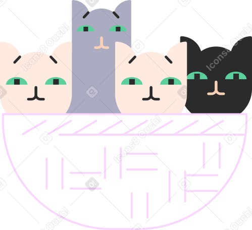 kittens Illustration in PNG, SVG