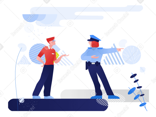 Conversation with the police Illustration in PNG, SVG