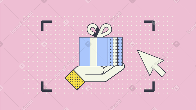 Покупка подарка онлайн в PNG, SVG