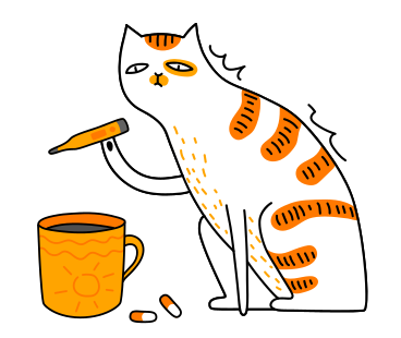 The cat is sick PNG, SVG