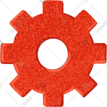 Red gear PNG, SVG