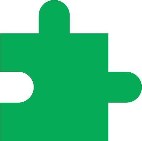 Illustration pièce de puzzle vert foncé aux formats PNG, SVG