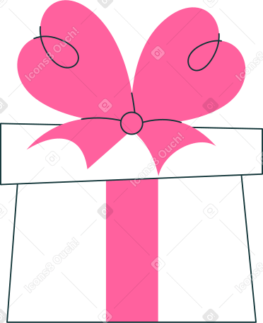 gift box with a pink bow Illustration in PNG, SVG