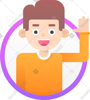 Man with raised hand in circle PNG, SVG