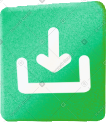 Square button with download icon PNG, SVG