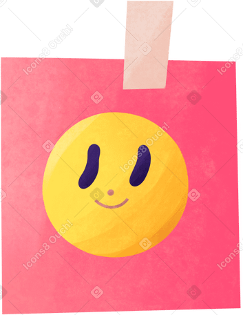 note paper with smiley face Illustration in PNG, SVG
