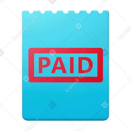 3D paid bill stamp PNG, SVG