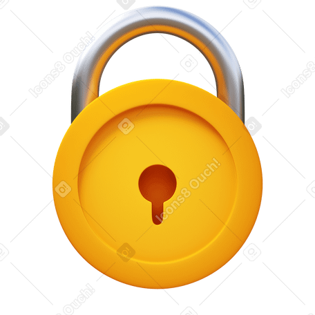3D lock PNG, SVG