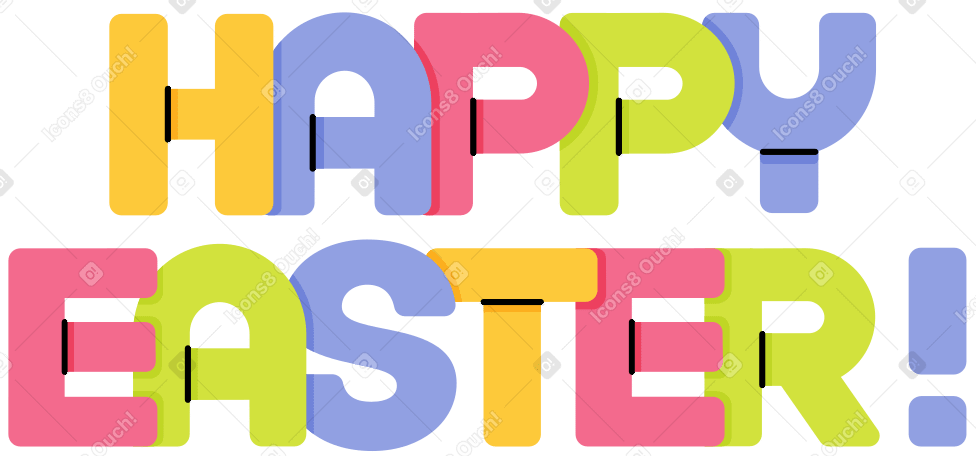 lettering happy easter Illustration in PNG, SVG