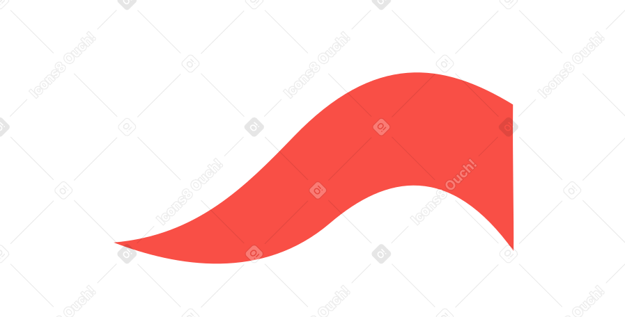 Red waving flag Illustration in PNG, SVG