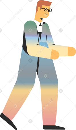 businessman with glasses Illustration in PNG, SVG