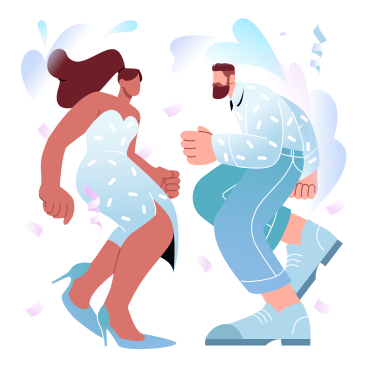 Homme et femme dansant à la fête de noël PNG, SVG