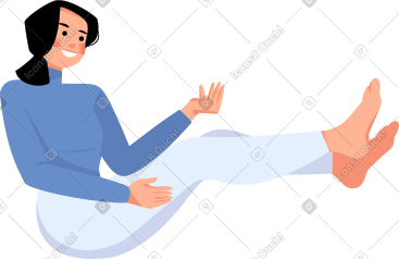 Sitting girl with her legs up PNG, SVG