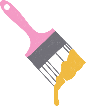paintbrush with yellow color drops PNG, SVG