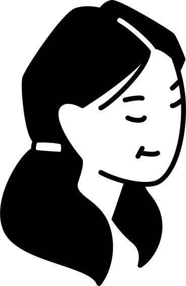 Голова молодой женщины с двумя хвостиками в PNG, SVG