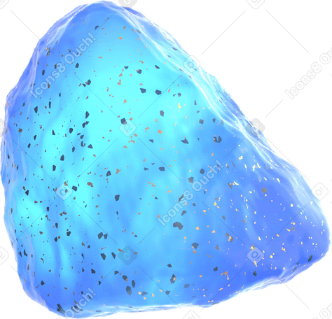 3D 蓝色半透明岩石 PNG, SVG