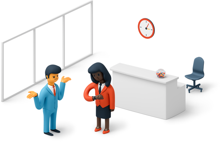 Man was late for a business meeting Illustration in PNG, SVG