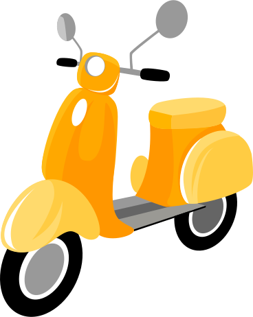 small yellow moped PNG, SVG