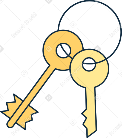 two keys on a bunch Illustration in PNG, SVG