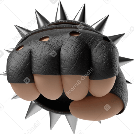 3D Rocker's oncoming fist of a tanned skin hand PNG, SVG