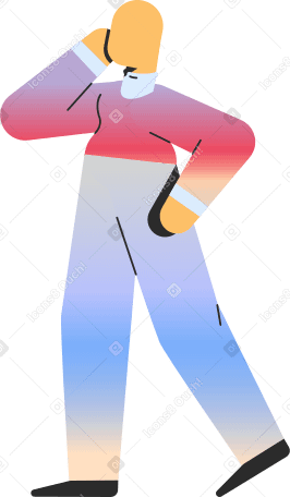 person standing side view Illustration in PNG, SVG