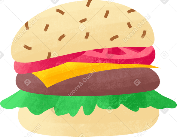 classic american cheeseburger with cutlet cheese tomatoes herbs PNG, SVG