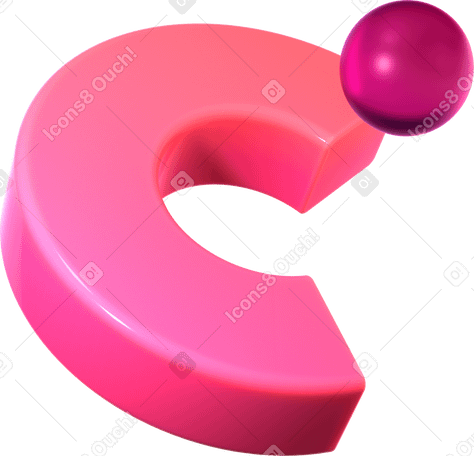 3D glass sphere and part of doughnut diagram PNG, SVG