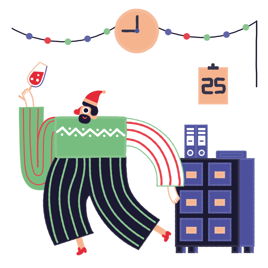 Office Christmas party Illustration in PNG, SVG