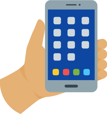 Mobile phone in hand PNG, SVG