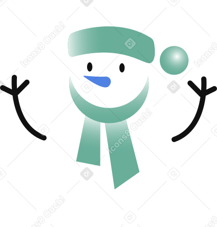 snowman with hat and scarf PNG, SVG