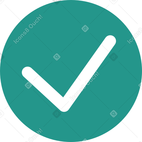 check mark in circle Illustration in PNG, SVG