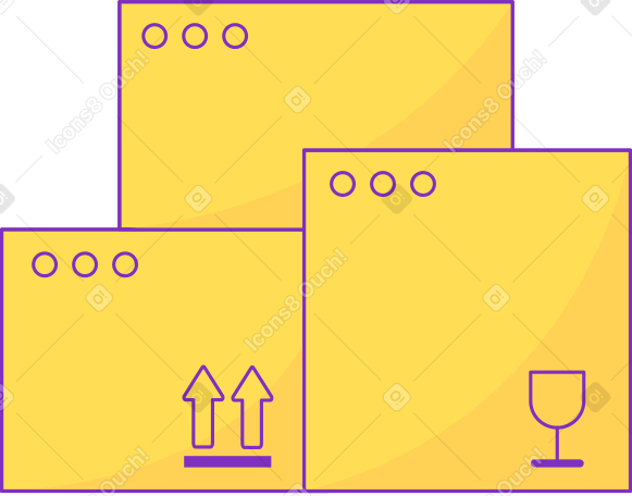 three boxes for delivery Illustration in PNG, SVG