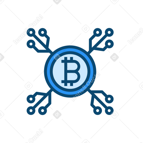 Bitcoins Illustration in PNG, SVG