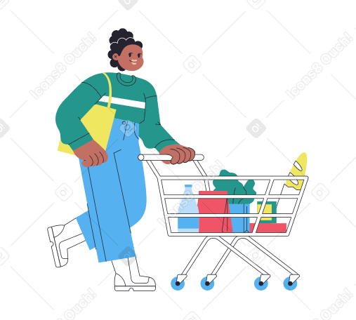Compras de comestibles de mujer PNG, SVG