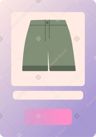 product card with shorts PNG, SVG