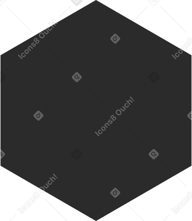 black hexagon PNG, SVG