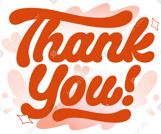 Letras ¡gracias! con texto de corazones y nubes PNG, SVG