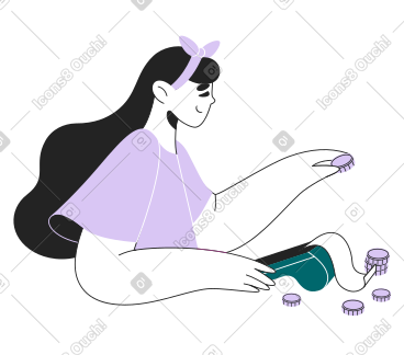 女人在收银机上数钱 PNG, SVG