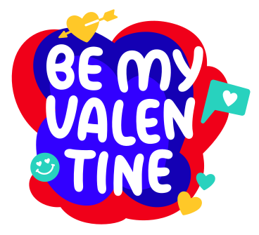 Be my Valentine lettering PNG, SVG