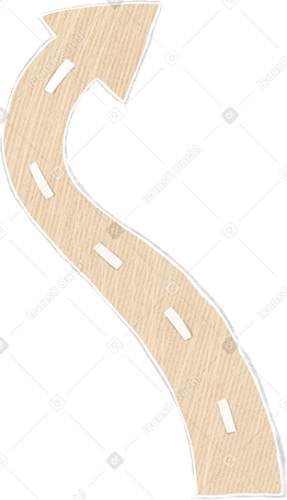 beige curved arrow in the form of a road PNG, SVG
