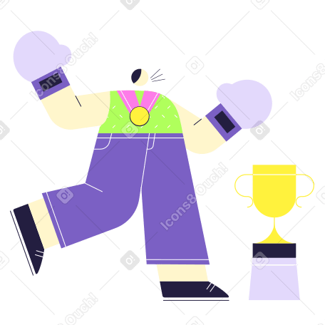 Boxing Champion Illustration in PNG, SVG