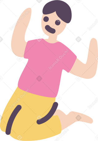 man on his knees Illustration in PNG, SVG