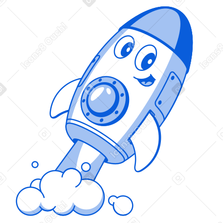 Launch rocket Illustration in PNG, SVG
