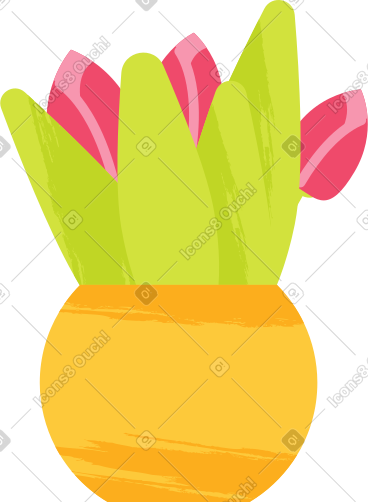 有郁金香的花瓶 PNG, SVG