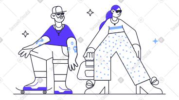 穿着时髦衣服的男人和女人 PNG, SVG