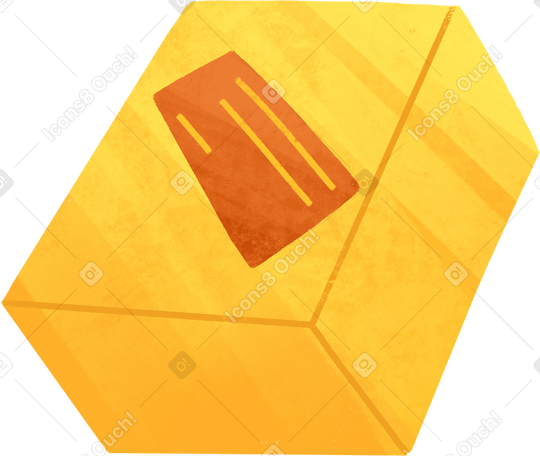 yellow box with sticker PNG、SVG