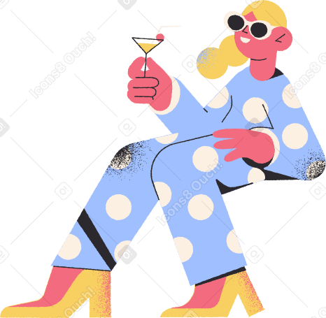 Frau mit cocktail PNG, SVG