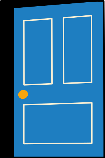 blue open door PNG, SVG